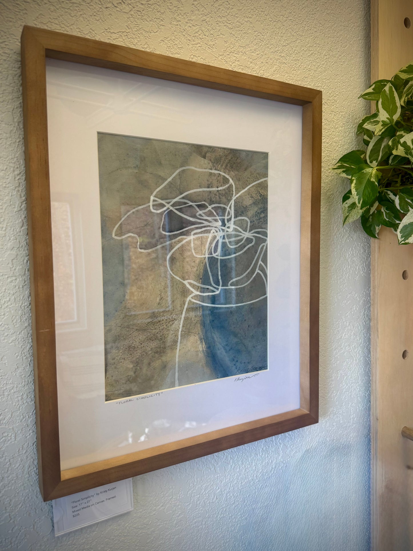 “Floral Simplicity”- Original framed artwork by Kristy Kurjan