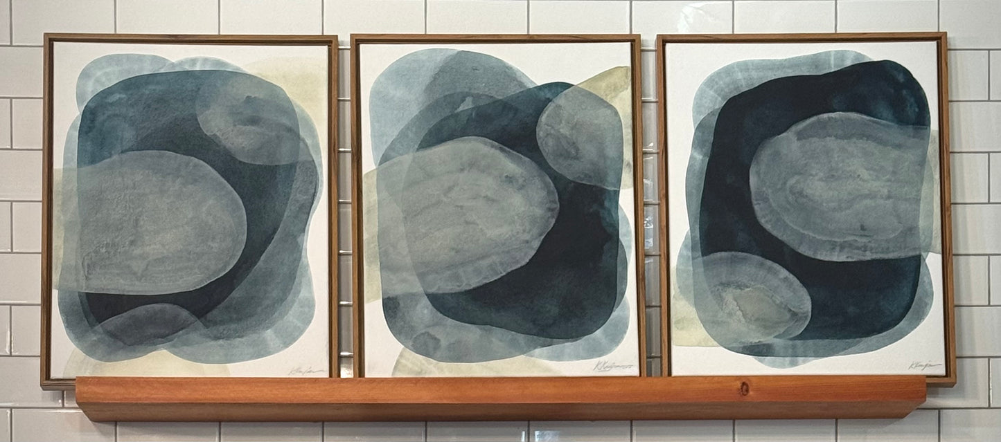 "Forest Clouds": Three Original Framed Abstracts by Traverse City Artist, Kristy Kurjan