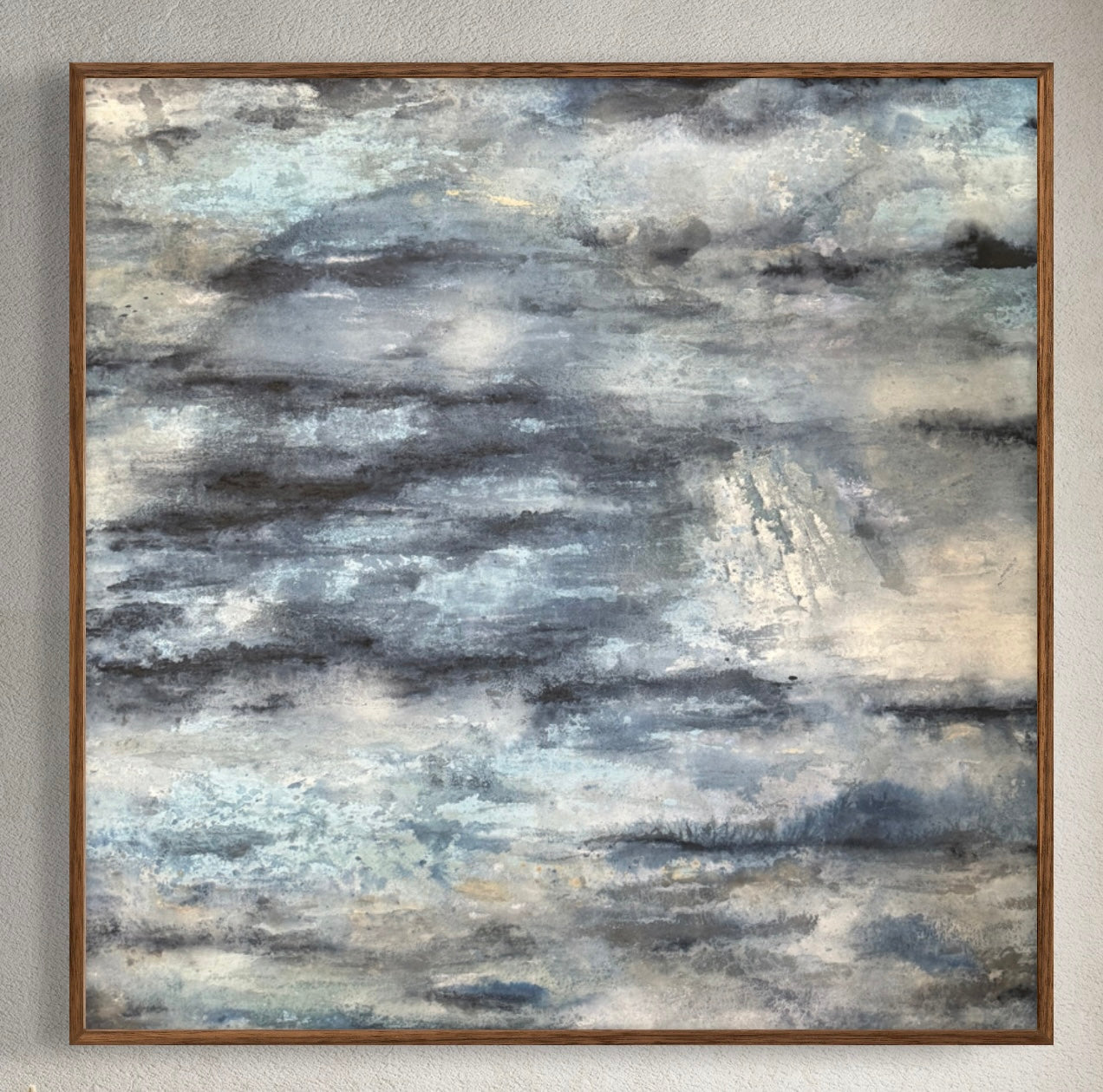 “The Calm”- original artwork with custom wood frame by Kristy Kurjan