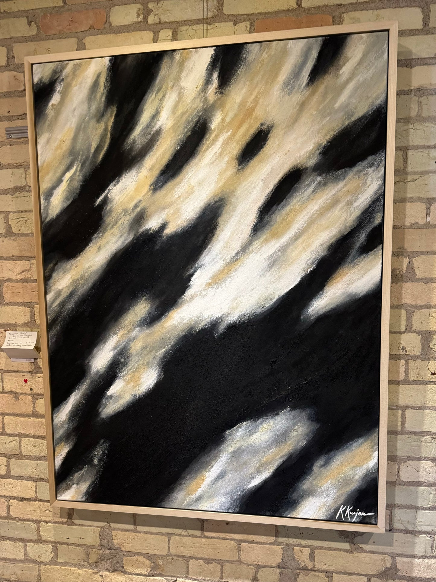 “Nomadic Mind”- Original Abstract with custom wood frame by Kristy Kurjan