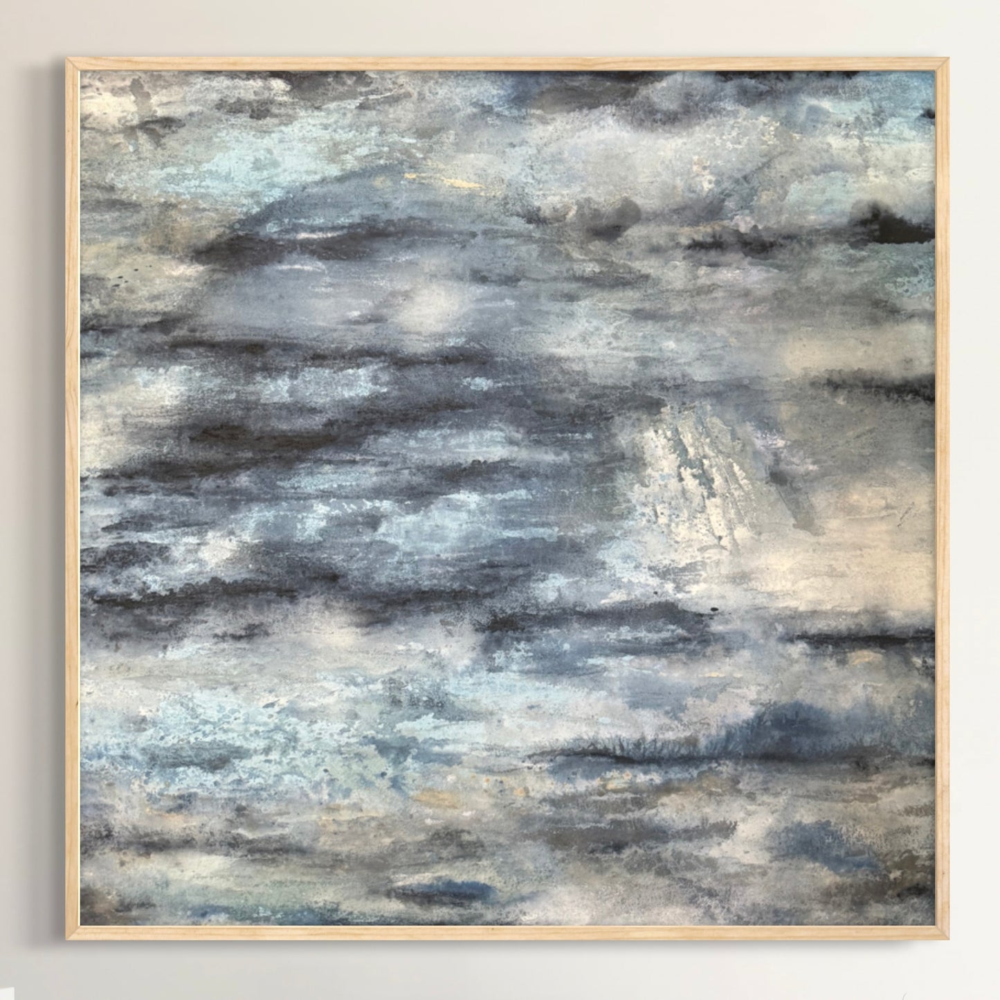 “The Calm”- original artwork with custom wood frame by Kristy Kurjan