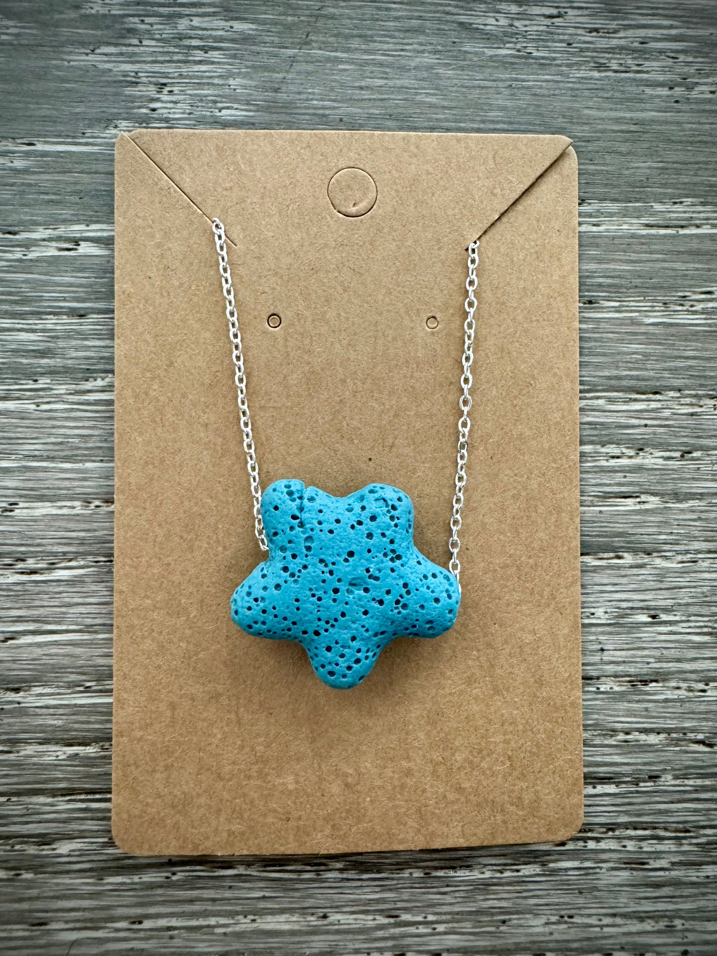 Aromatherapy Diffusion Lava Stone Necklace: Star Bead