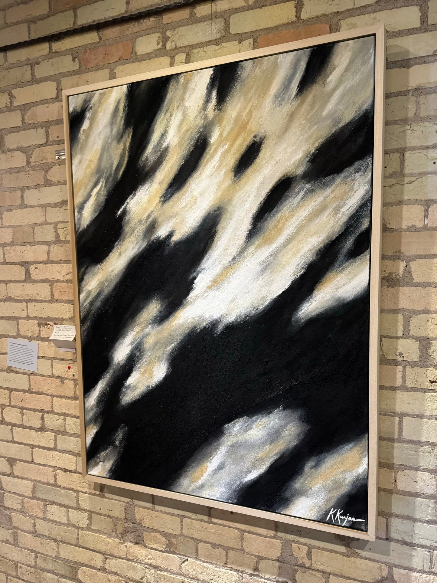 “Nomadic Mind”- Original Abstract with custom wood frame by Kristy Kurjan