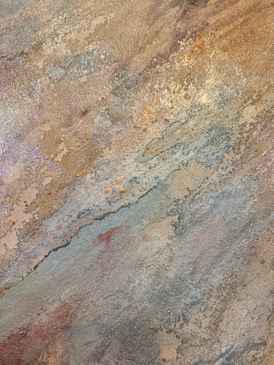 “Sedona Sunrise" - Original Abstract Painting with Custom Frame by By Kristy Kurjan