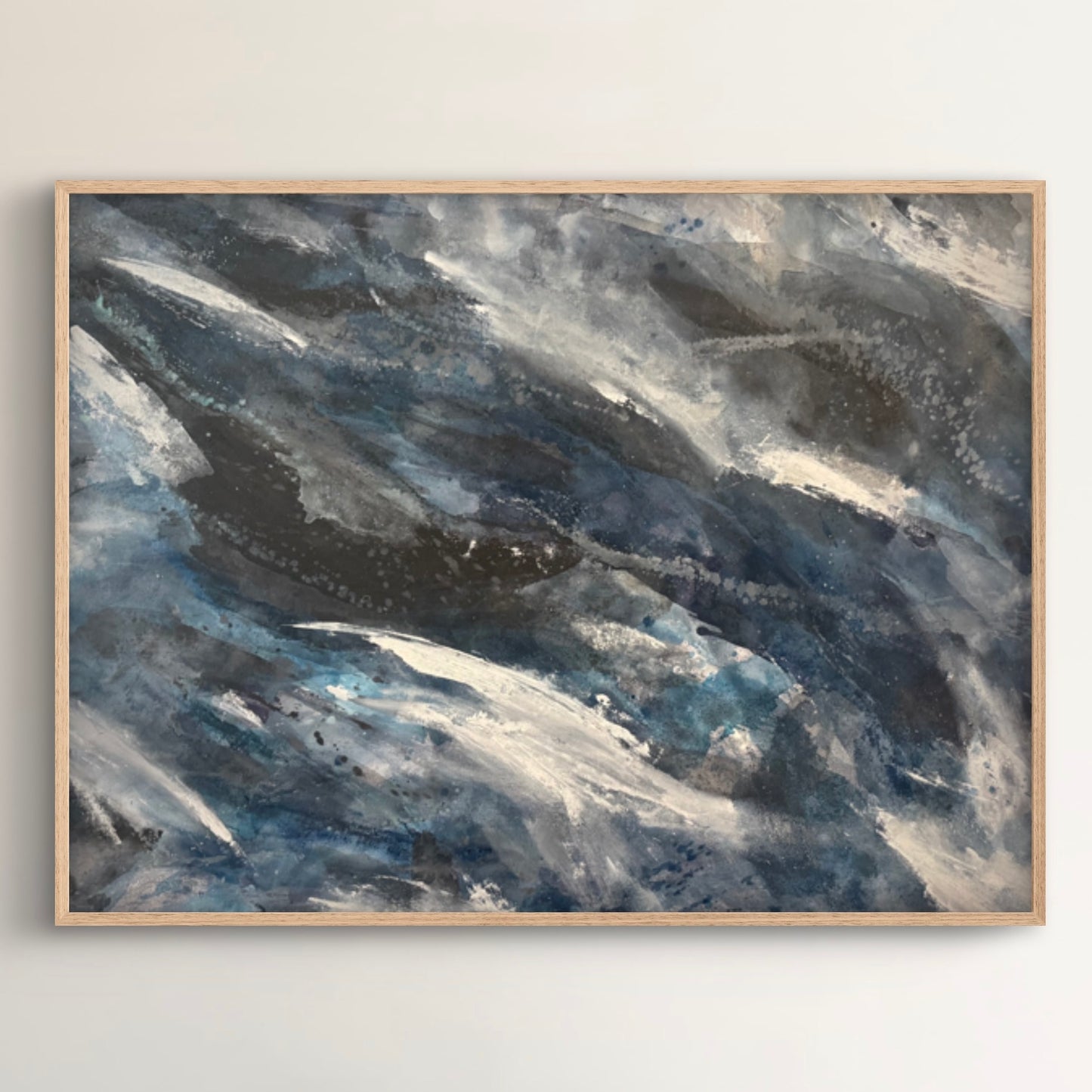 “Wading into Waves" - Original Abstract Painting by Kristy Kurjan