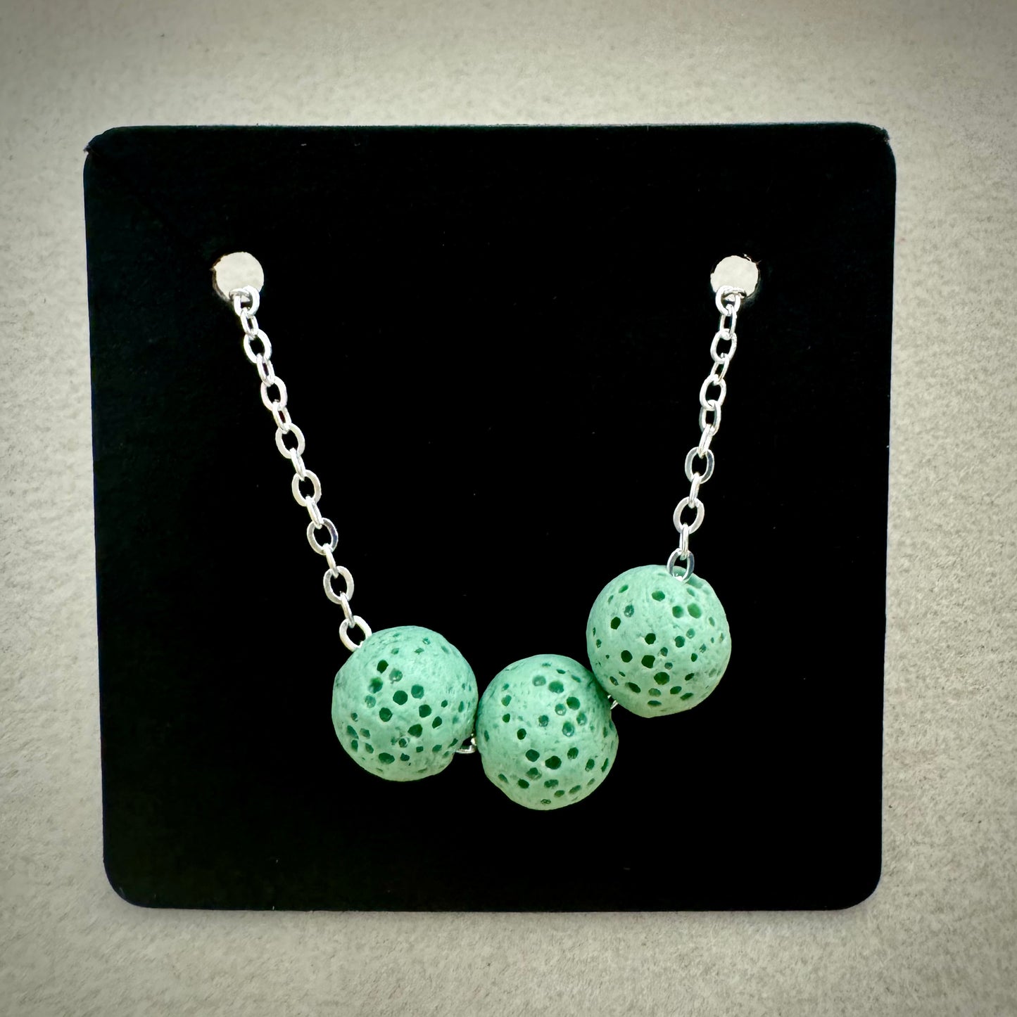 Aromatherapy Diffusion Lava Stone Necklace: Three Lava Stone Beads