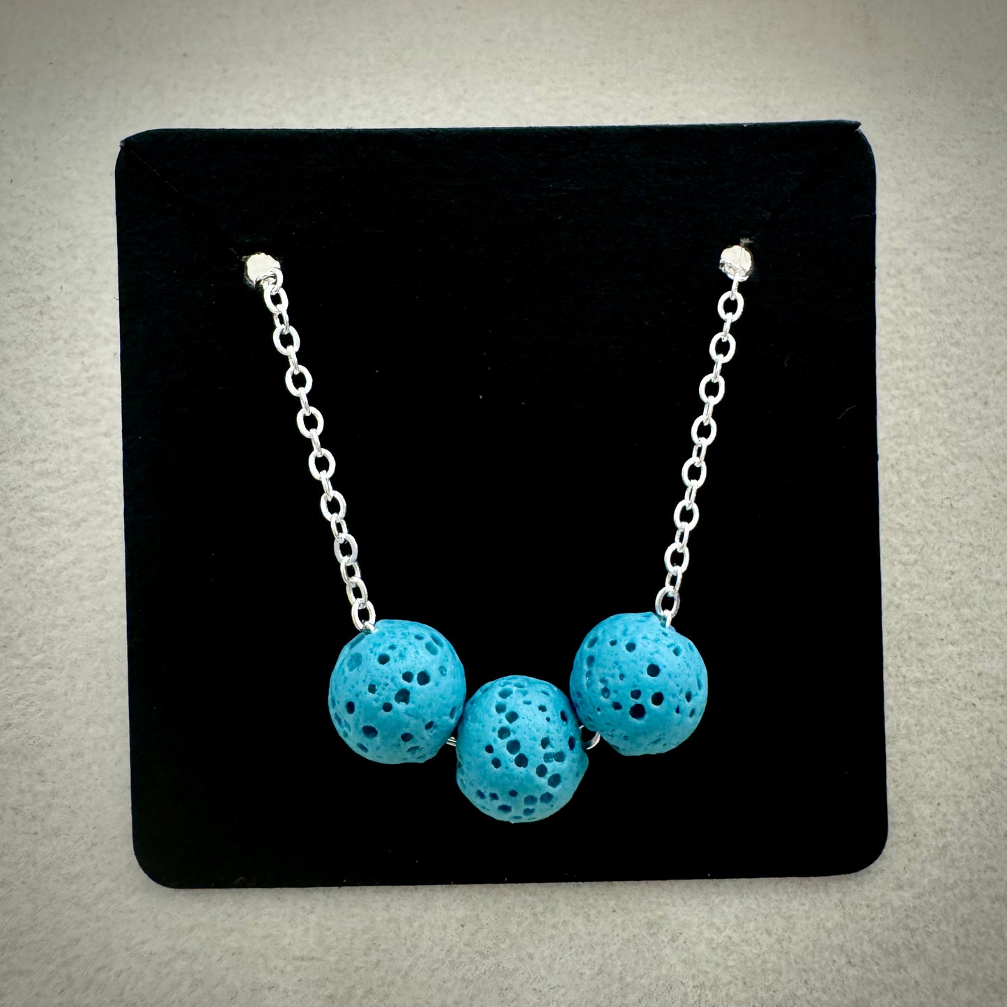 Aromatherapy Diffusion Lava Stone Necklace: Three Lava Stone Beads