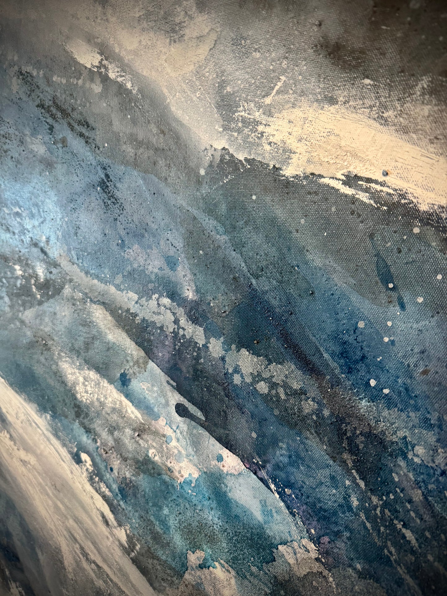 “Wading into Waves" - Original Abstract Painting by Kristy Kurjan