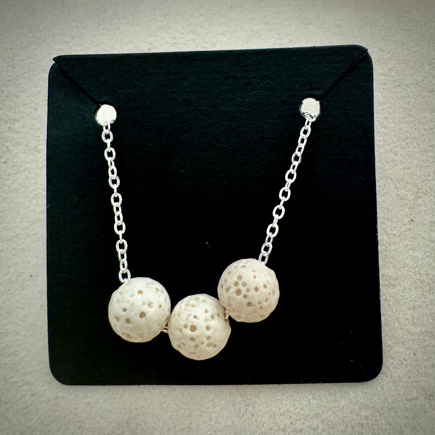 Aromatherapy Diffusion Lava Stone Necklace: Three Lava Stone Beads