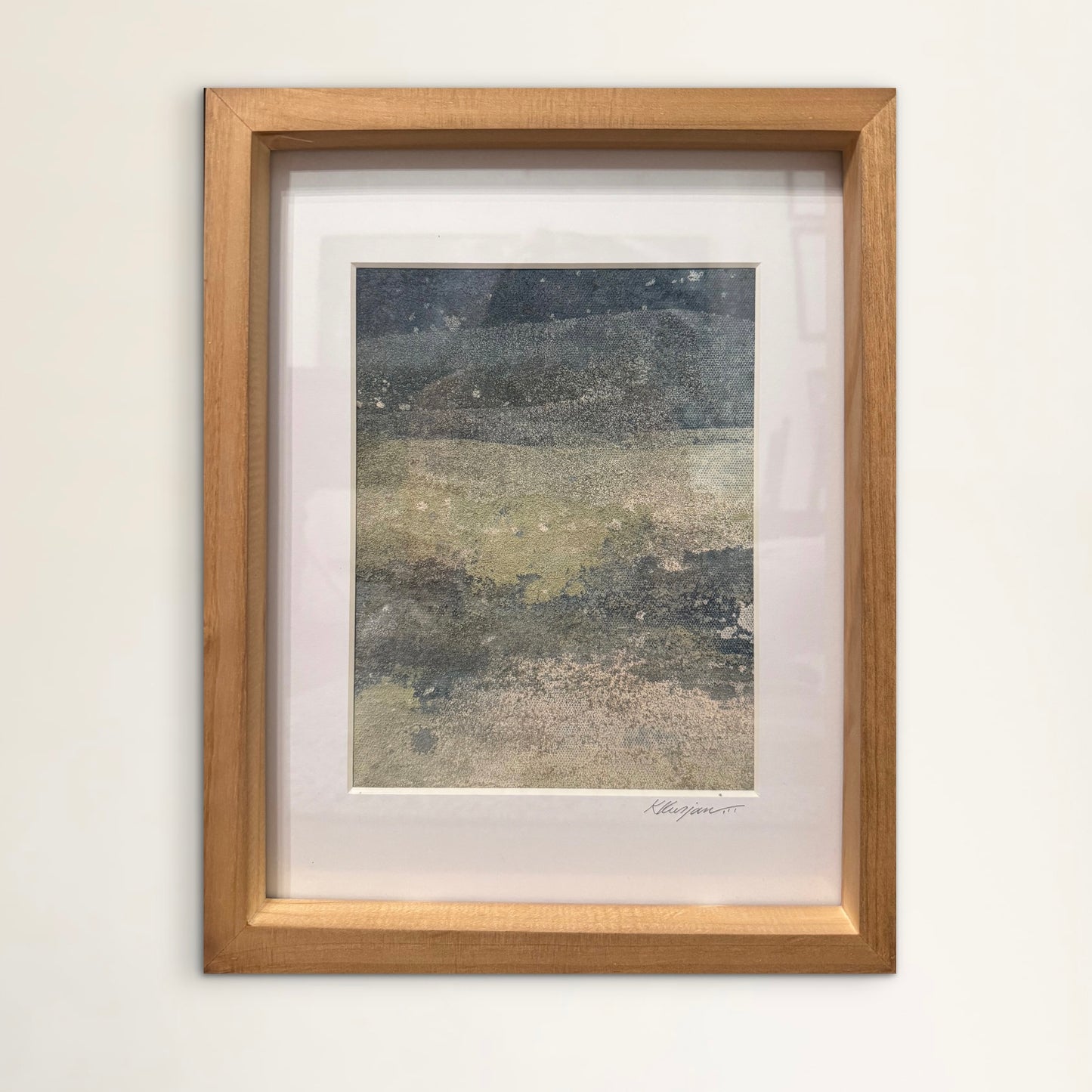 “Fresh Water Waves 1” - Original abstract framed painting on canvas by Kristy Kurjan
