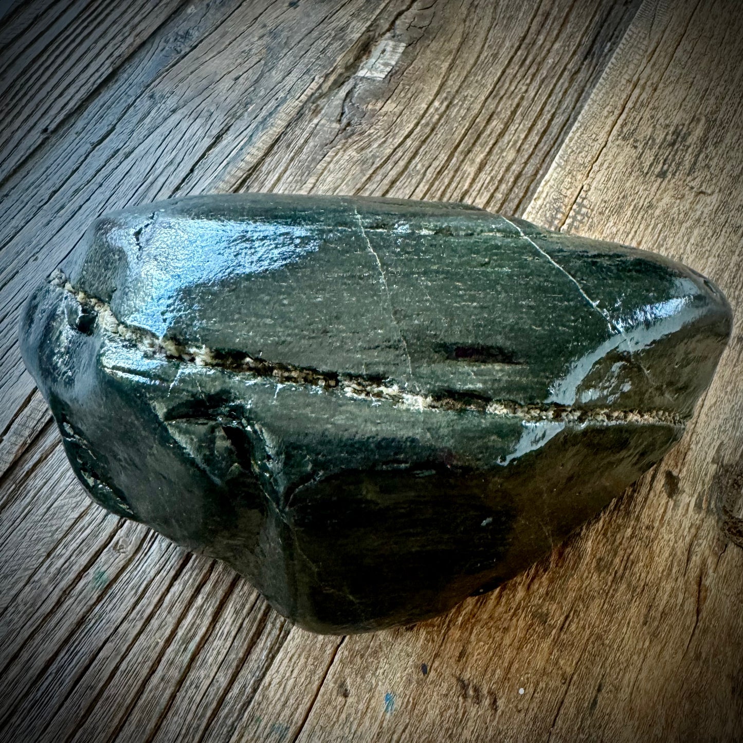 Great Lakes Stone Co. Coffee Table Rock: Deep Green Stone from Lake Michigan