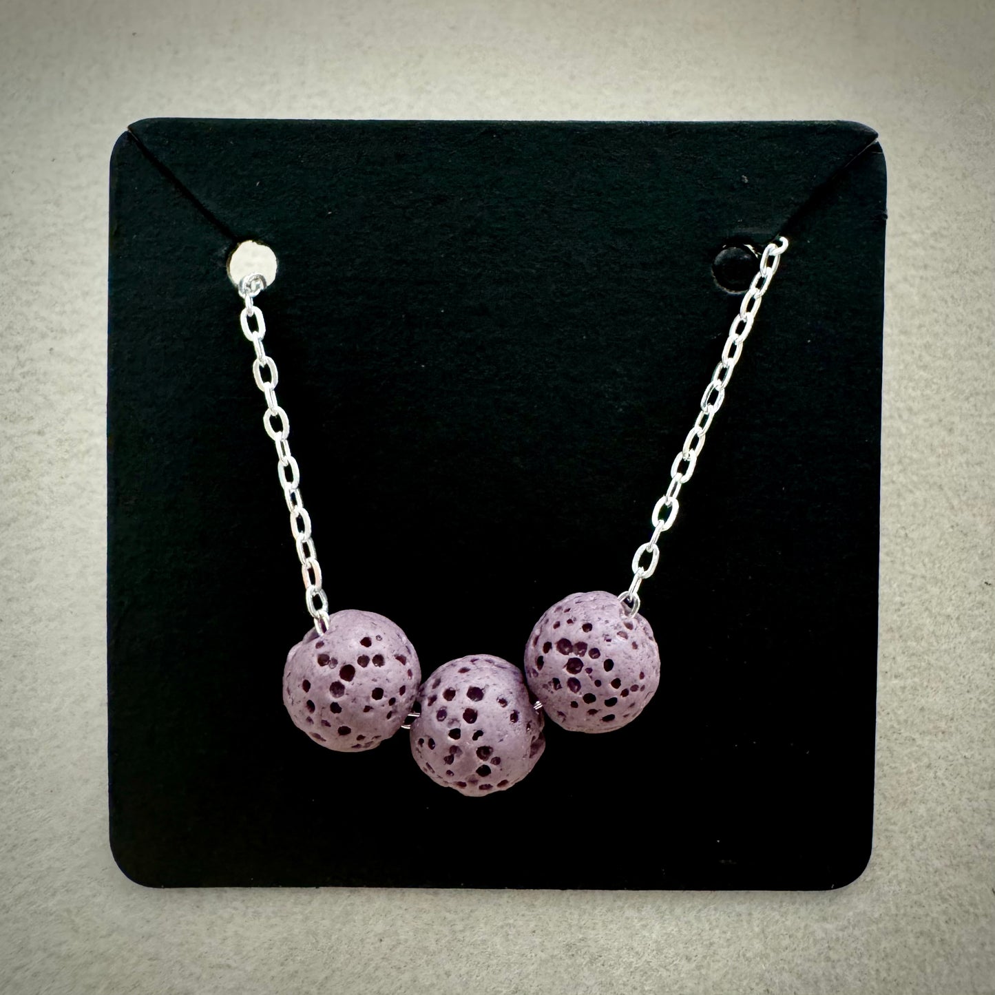 Aromatherapy Diffusion Lava Stone Necklace: Three Lava Stone Beads