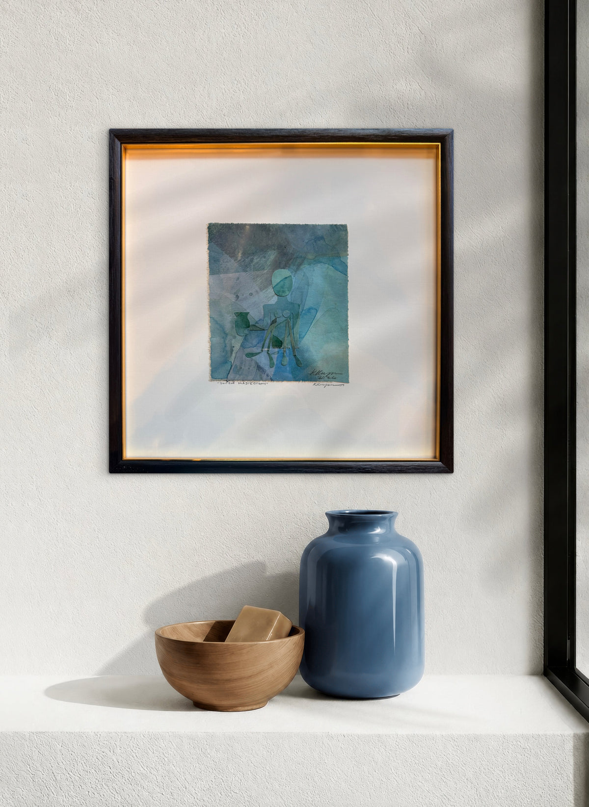 “Double Mastectomy”- Original framed artwork by Kristy Kurjan