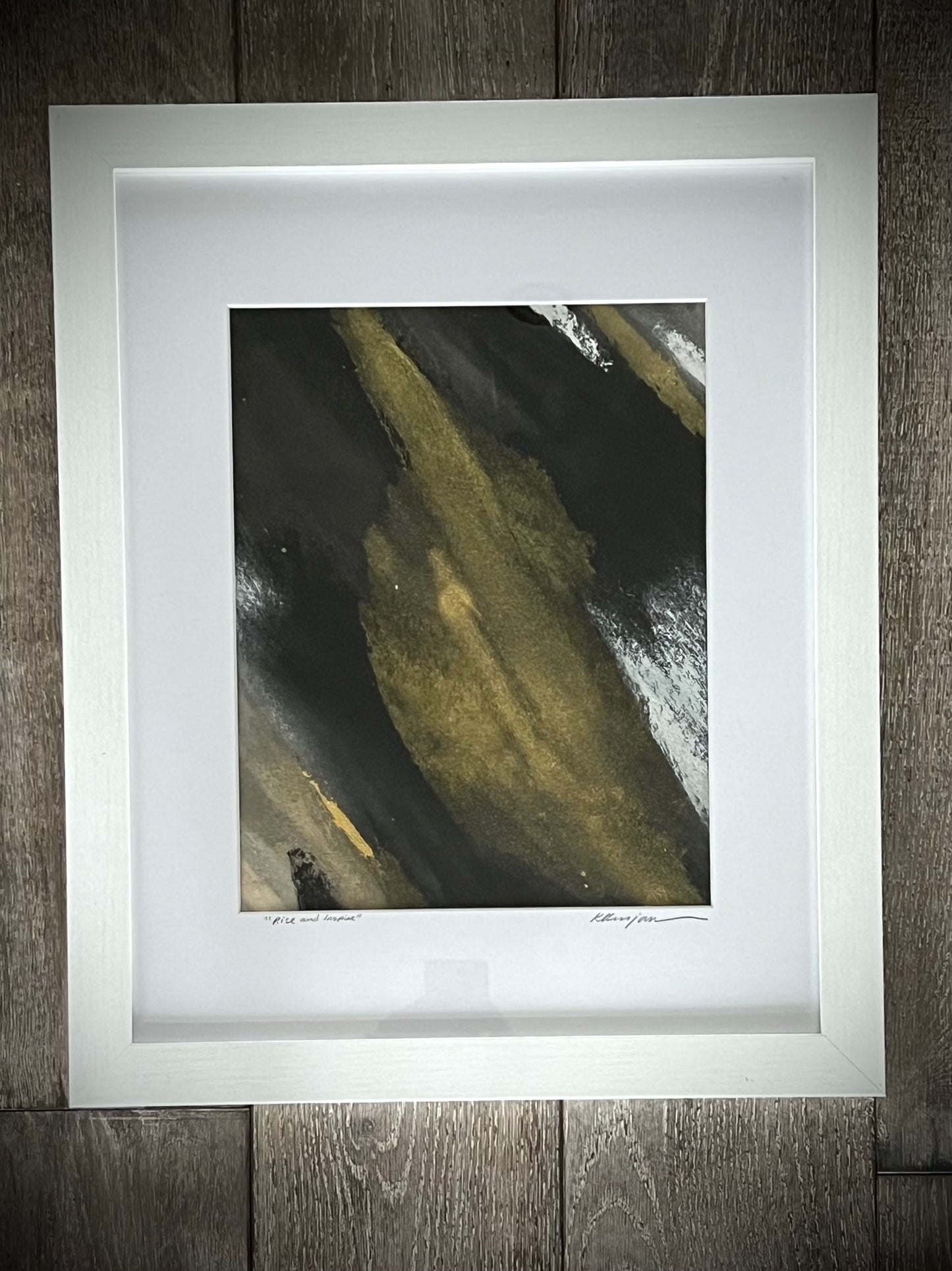 “Rise and Inspire”: Original abstract framed artwork by Kristy Kurjan