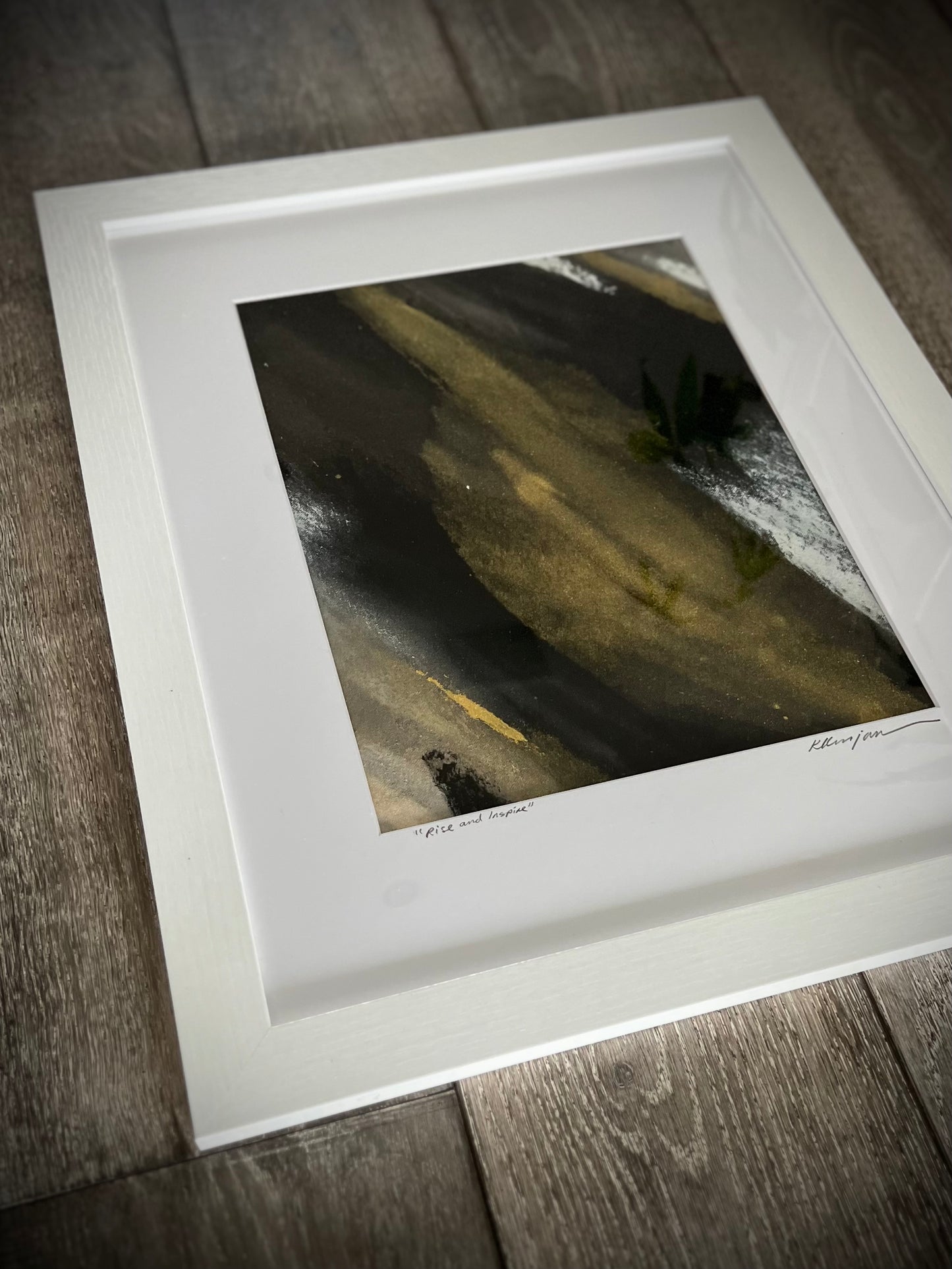“Rise and Inspire”: Original abstract framed artwork by Kristy Kurjan