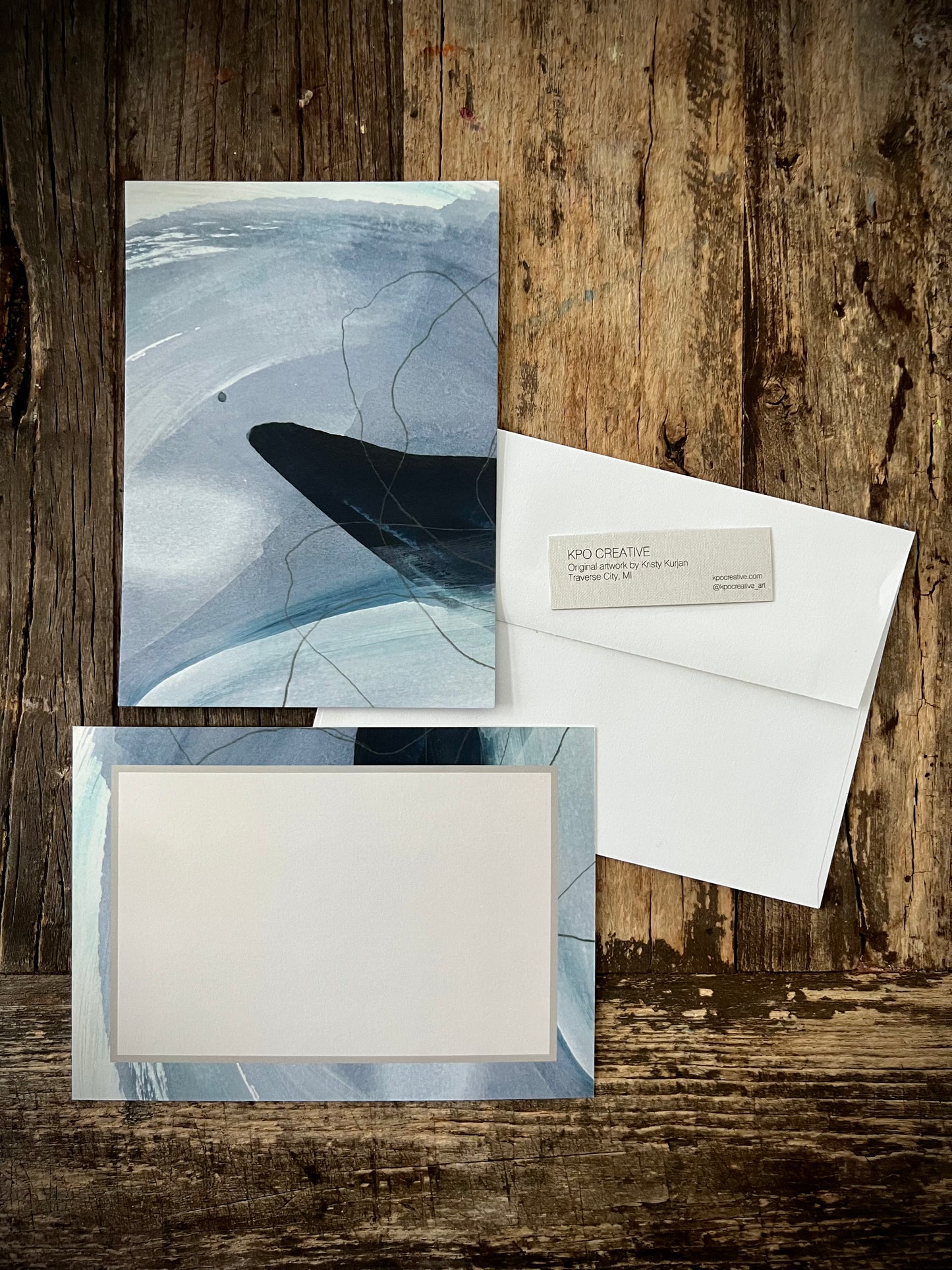 Set of 8 Flat Artist Note Cards with Envelopes