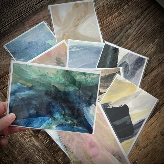 Set of 8 Flat Artist Note Cards with Envelopes
