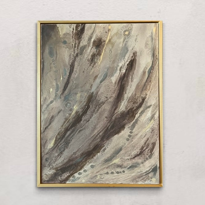 “Lavender Haze”- original abstract on canvas with custom wooden frame by Kristy Kurjan