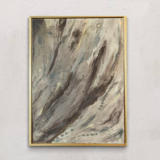 “Lavender Haze”- original abstract on canvas with custom wooden frame by Kristy Kurjan