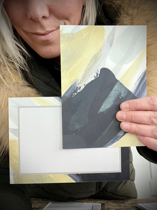 Set of 4 Flat Artist Note Cards with Envelopes