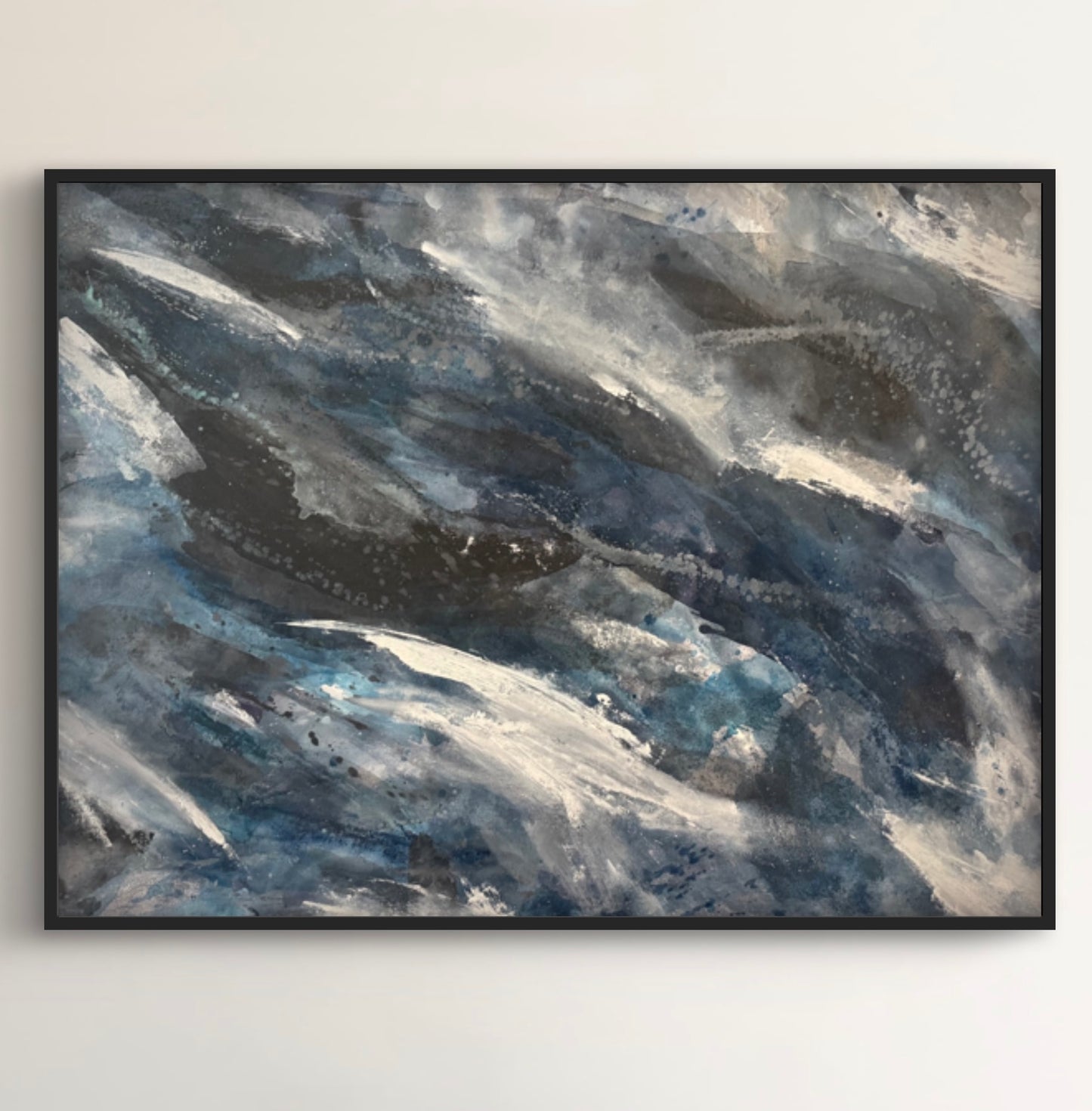 “Wading into the Waves" - Original Abstract Painting by Kristy Kurjan