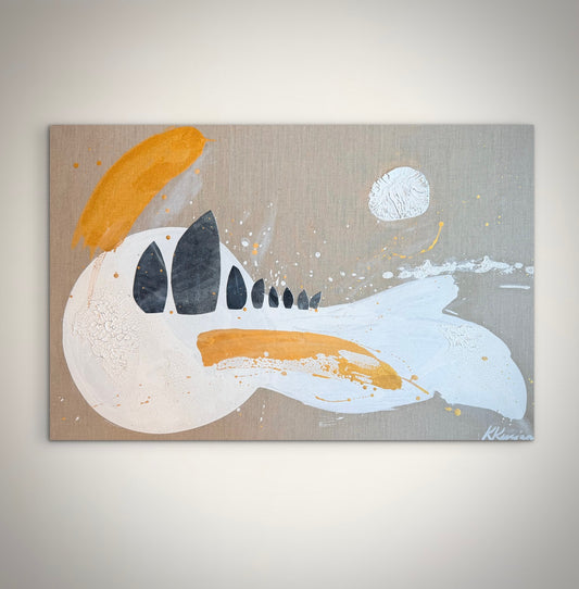 “Shoreline Zen: Sailing Day" - Original Abstract Painting by Kristy Kurjan (Copy)