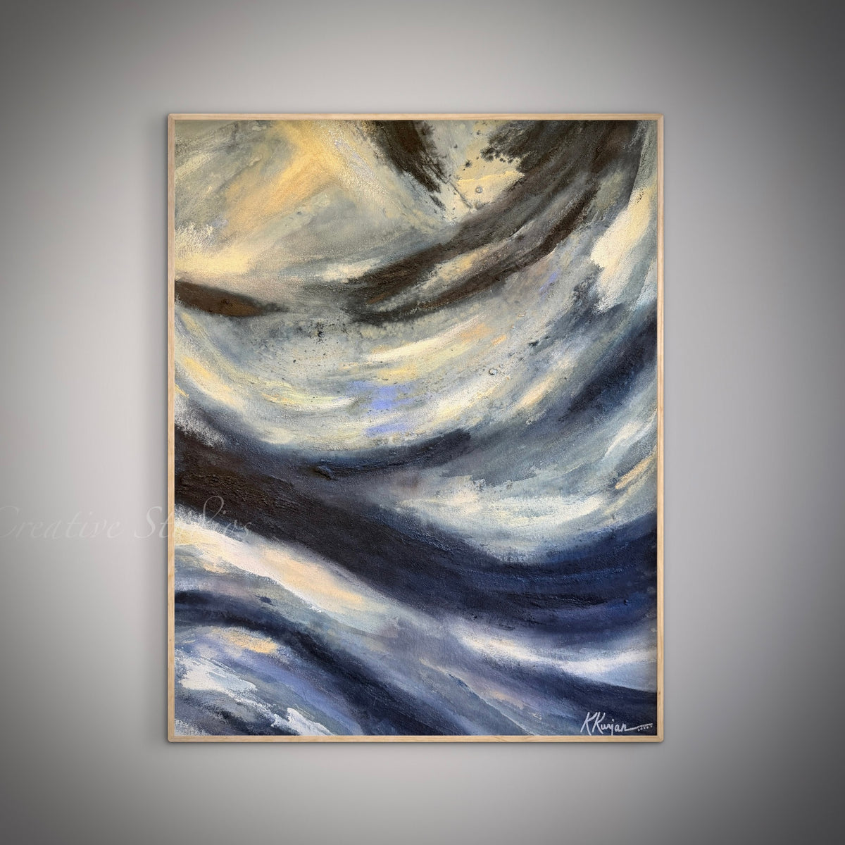 “Tidal Grace" - Original Abstract Painting by Kristy Kurjan
