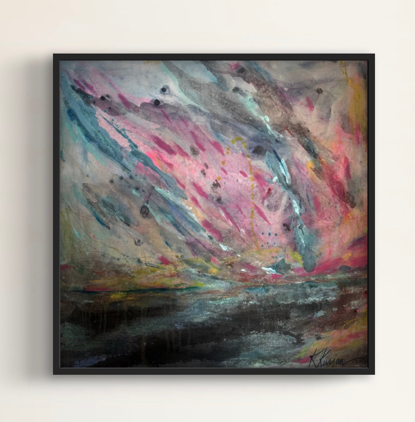 “Glorious Skyline" - Original Abstract Painting by Kristy Kurjan