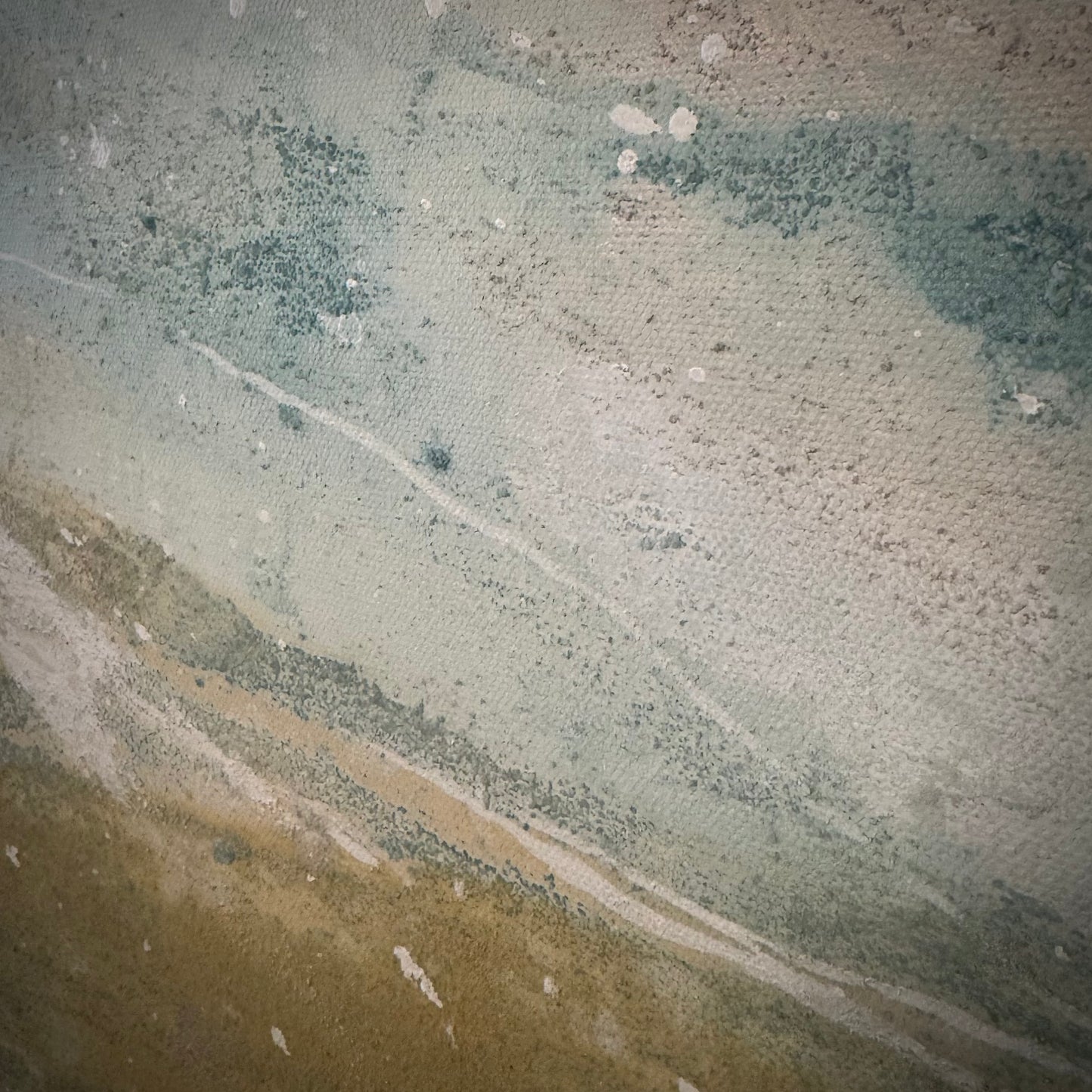 “Untethered Shore" - Original Abstract Painting with Custom Frame by By Kristy Kurjan