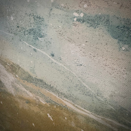 “Untethered Shore" - Original Abstract Painting with Custom Frame by By Kristy Kurjan