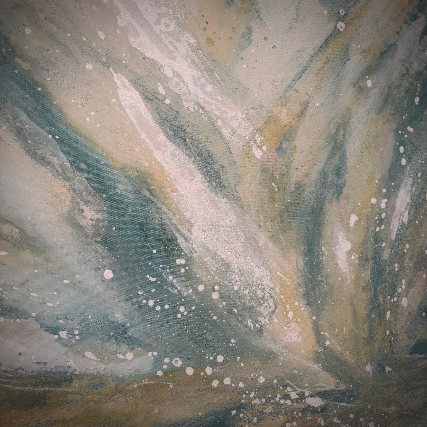 “Untethered Shore" - Original Abstract Painting with Custom Frame by By Kristy Kurjan