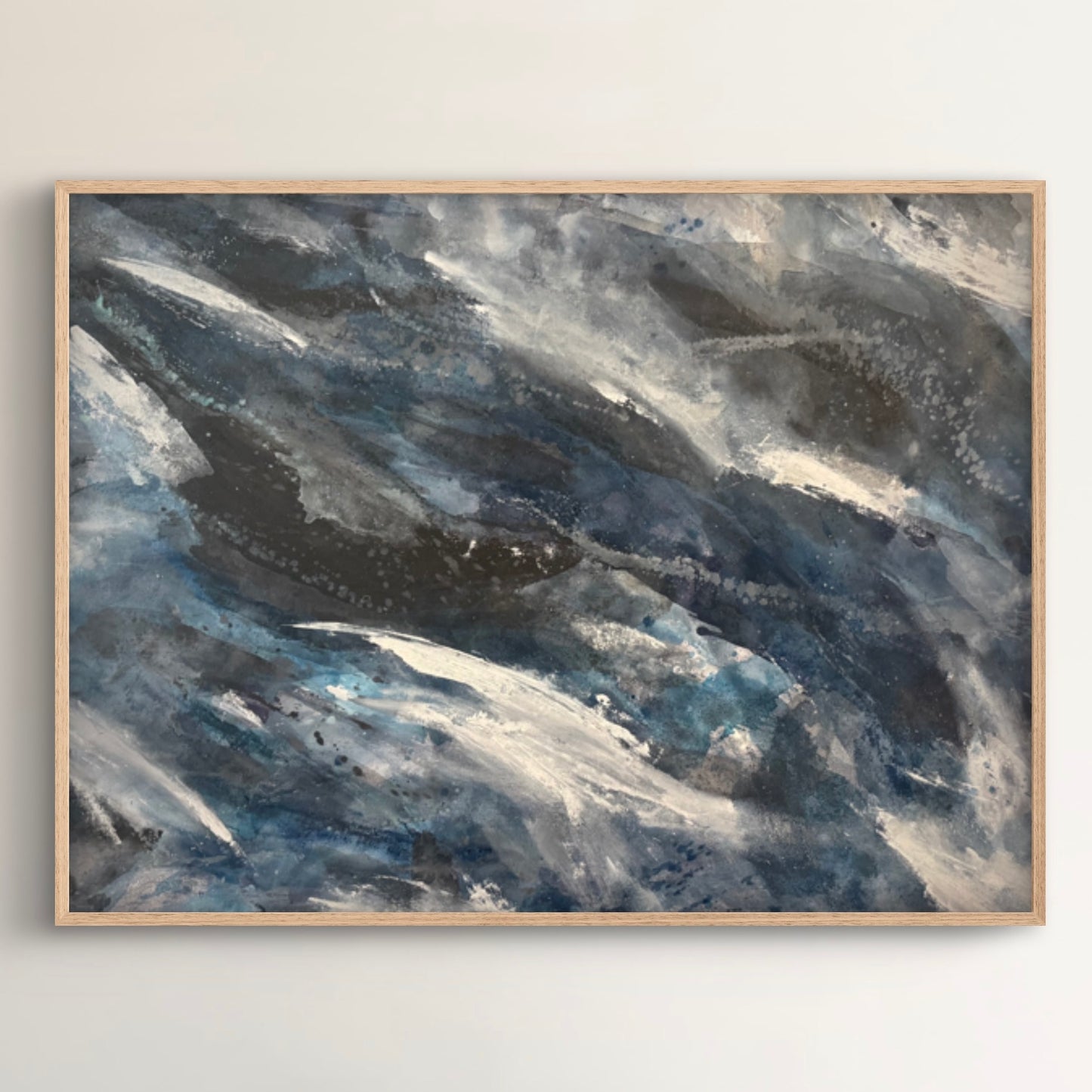 “Wading into the Waves" - Original Abstract Painting by Kristy Kurjan