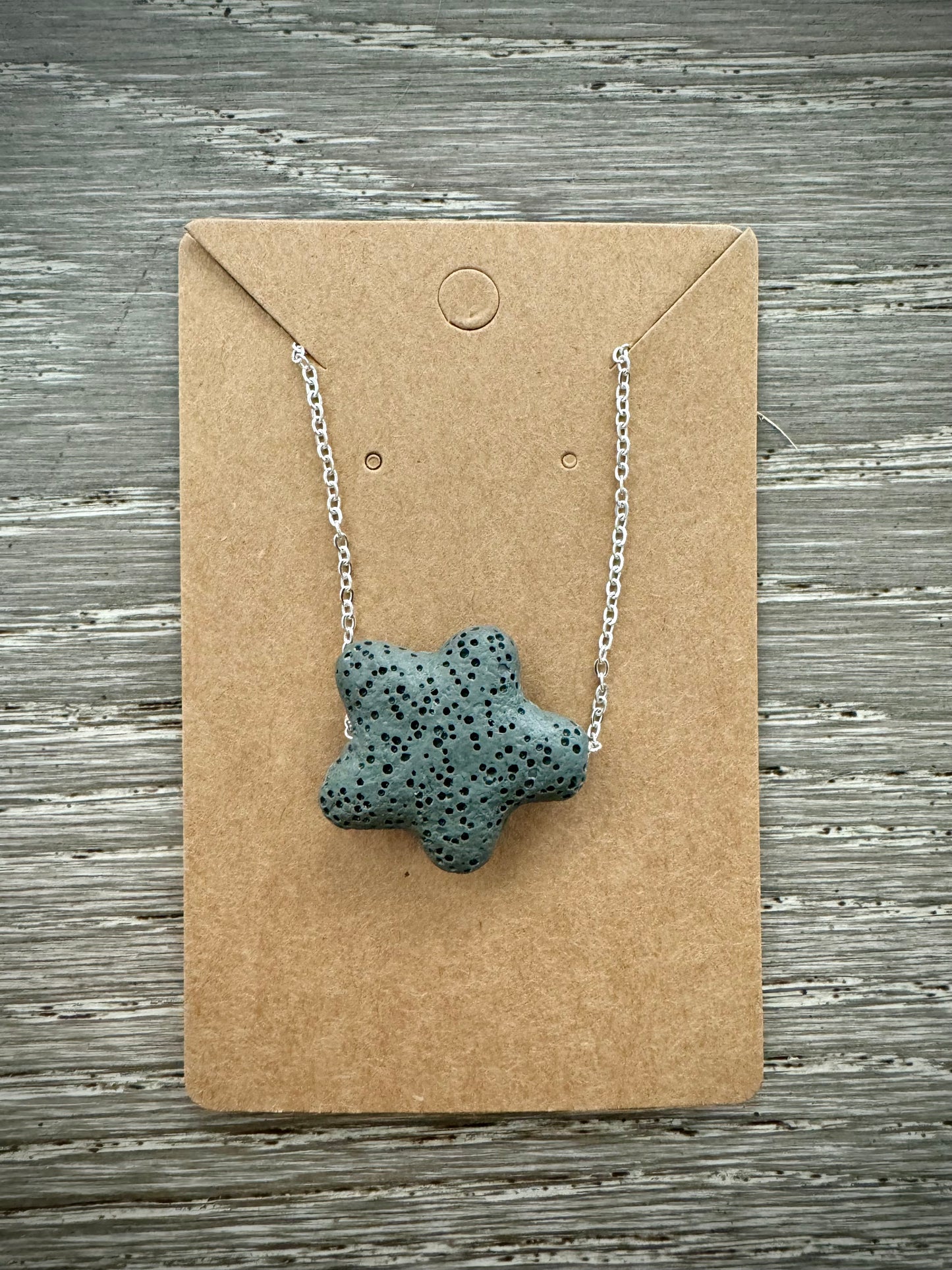 Aromatherapy Diffusion Lava Stone Necklace: Star Bead