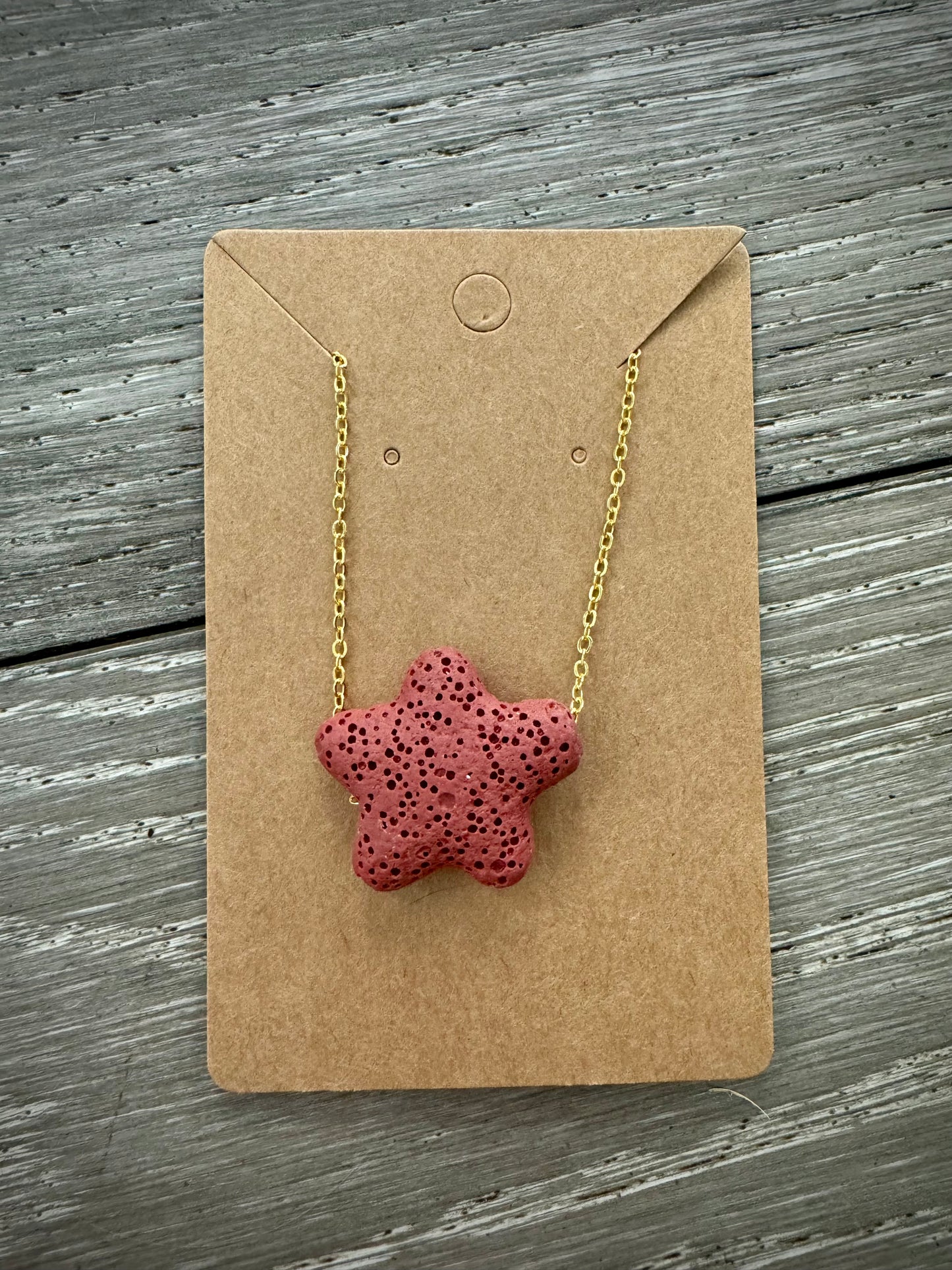 Aromatherapy Diffusion Lava Stone Necklace: Star Bead