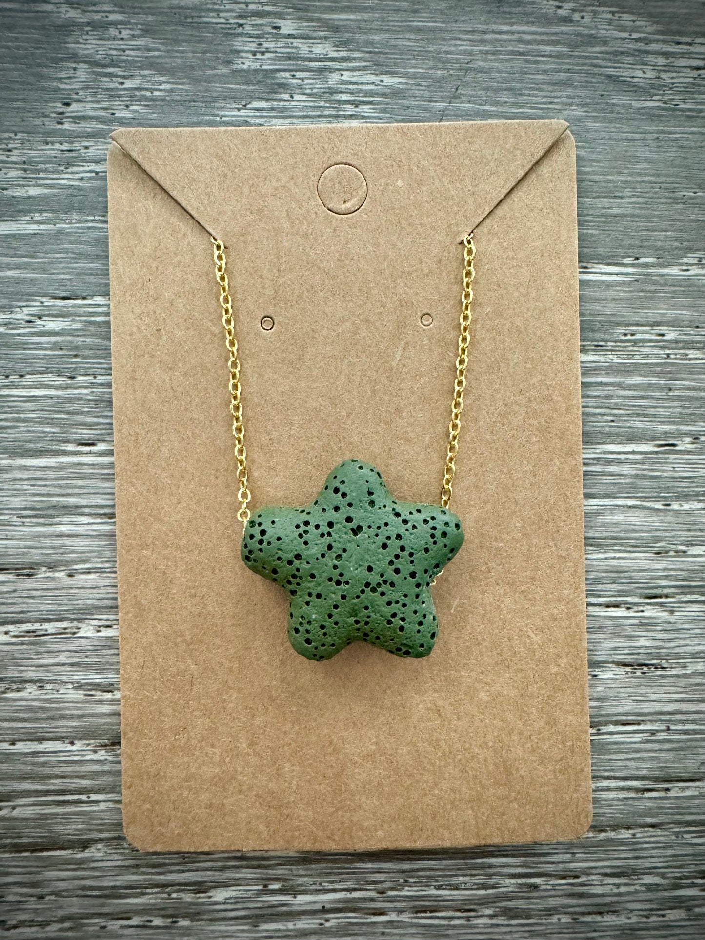 Aromatherapy Diffusion Lava Stone Necklace: Star Bead