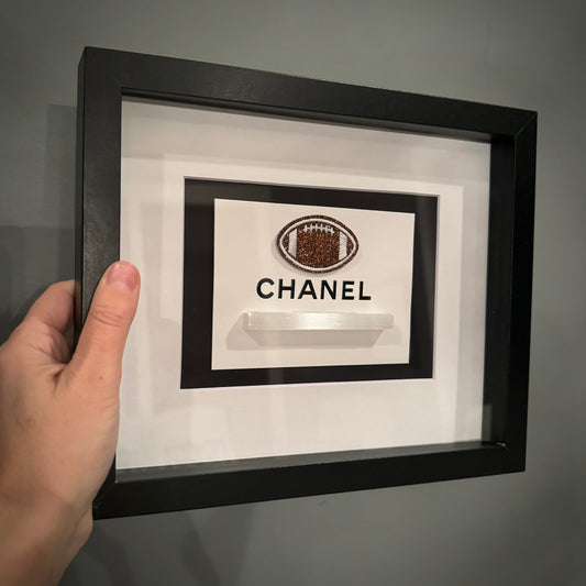 “Coco Football”: Recycled Designer Mixed Medium Artwork