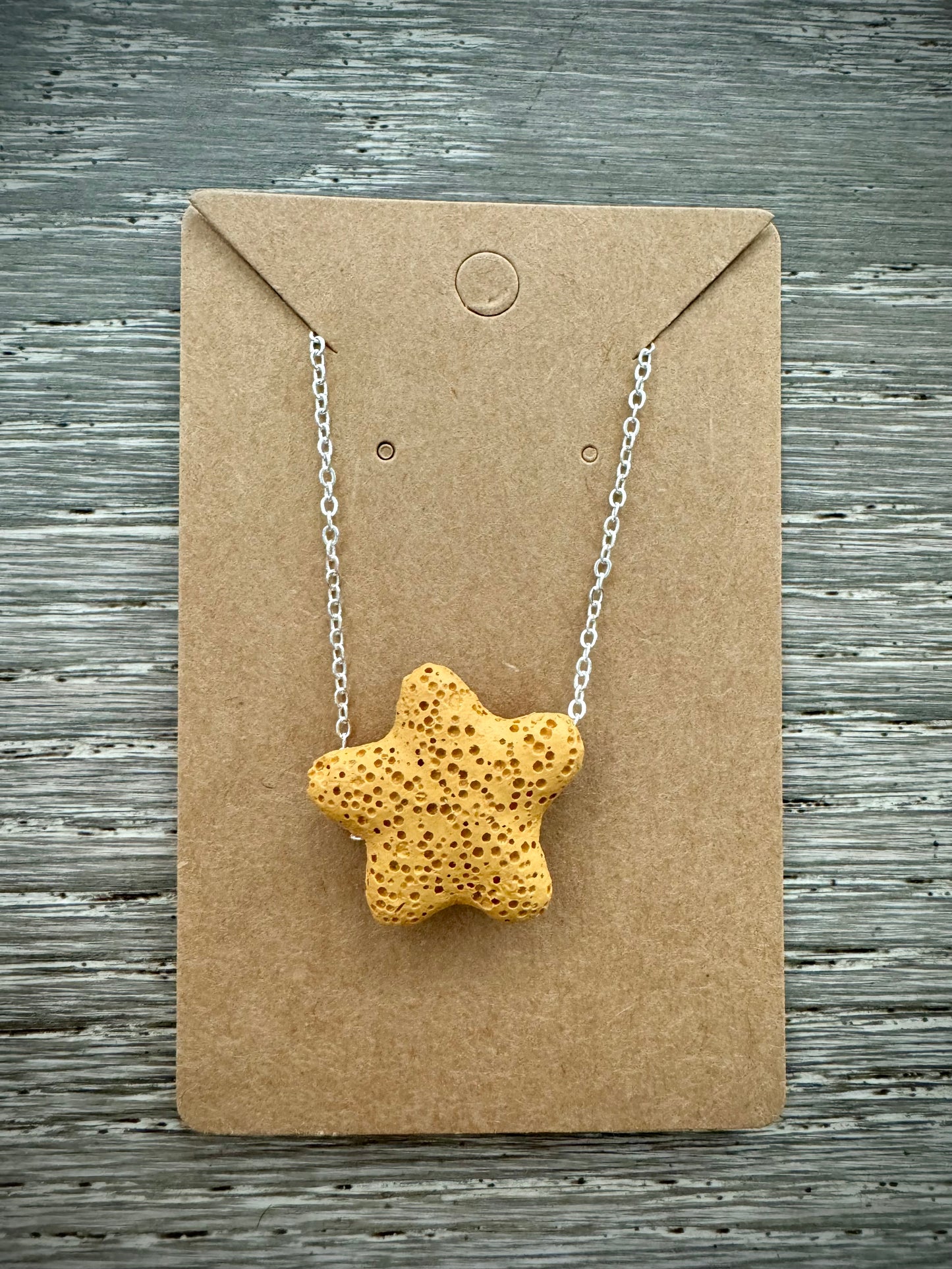 Aromatherapy Diffusion Lava Stone Necklace: Star Bead