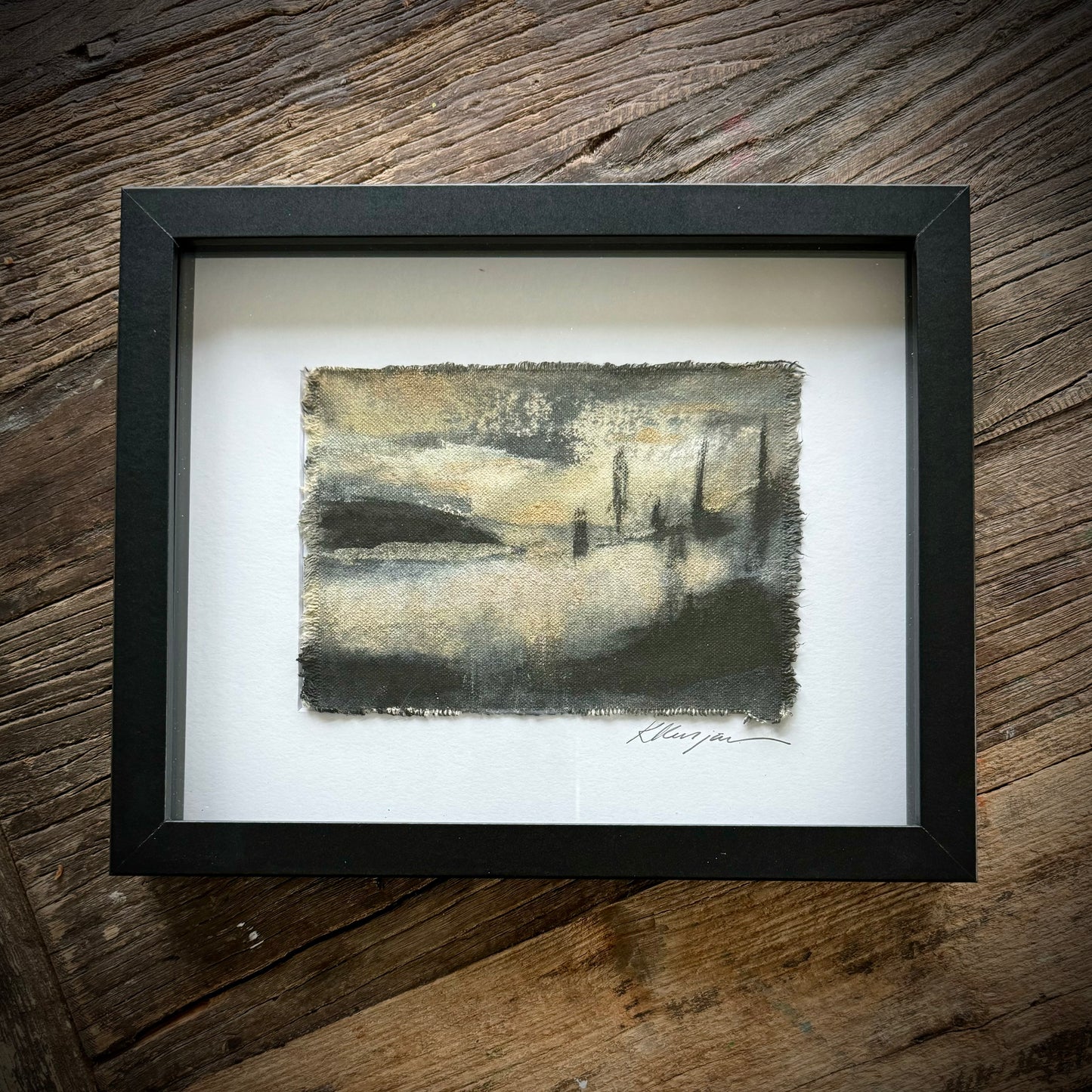 “Views From Afar”: original framed artwork by Kristy Kurjan