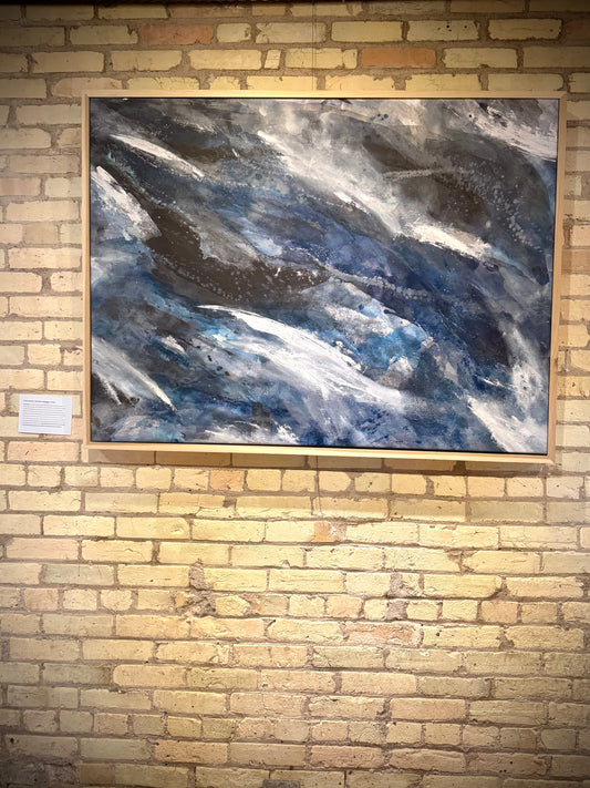 “Wading into Waves" - Original Abstract Painting by Kristy Kurjan