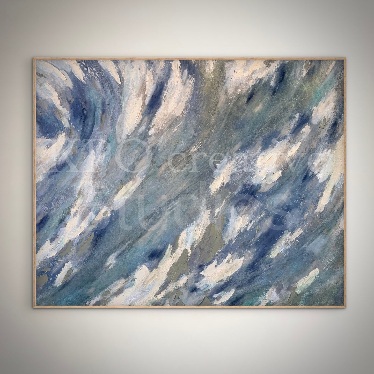 “Moving Waters" - Original Abstract Painting with optional Custom Frame by By Kristy Kurjan