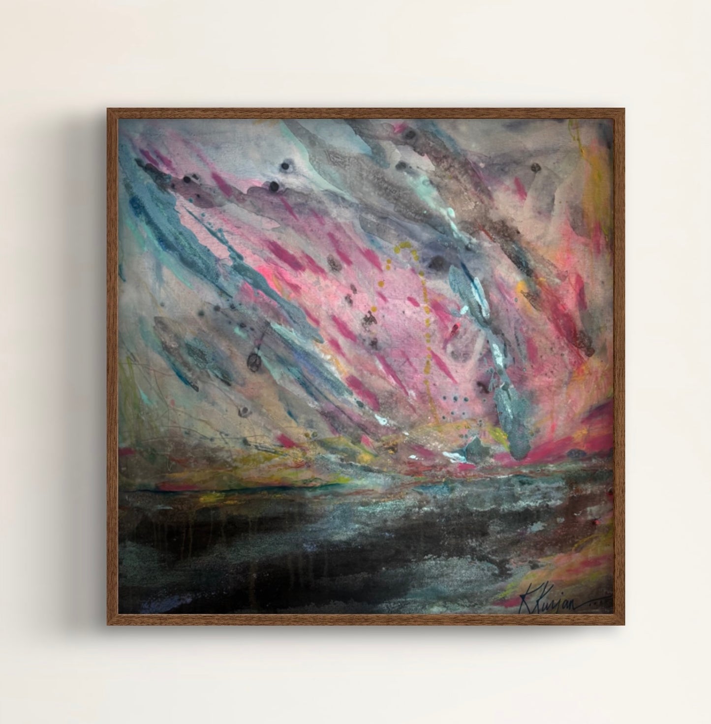 “Glorious Skyline" - Original Abstract Painting by Kristy Kurjan