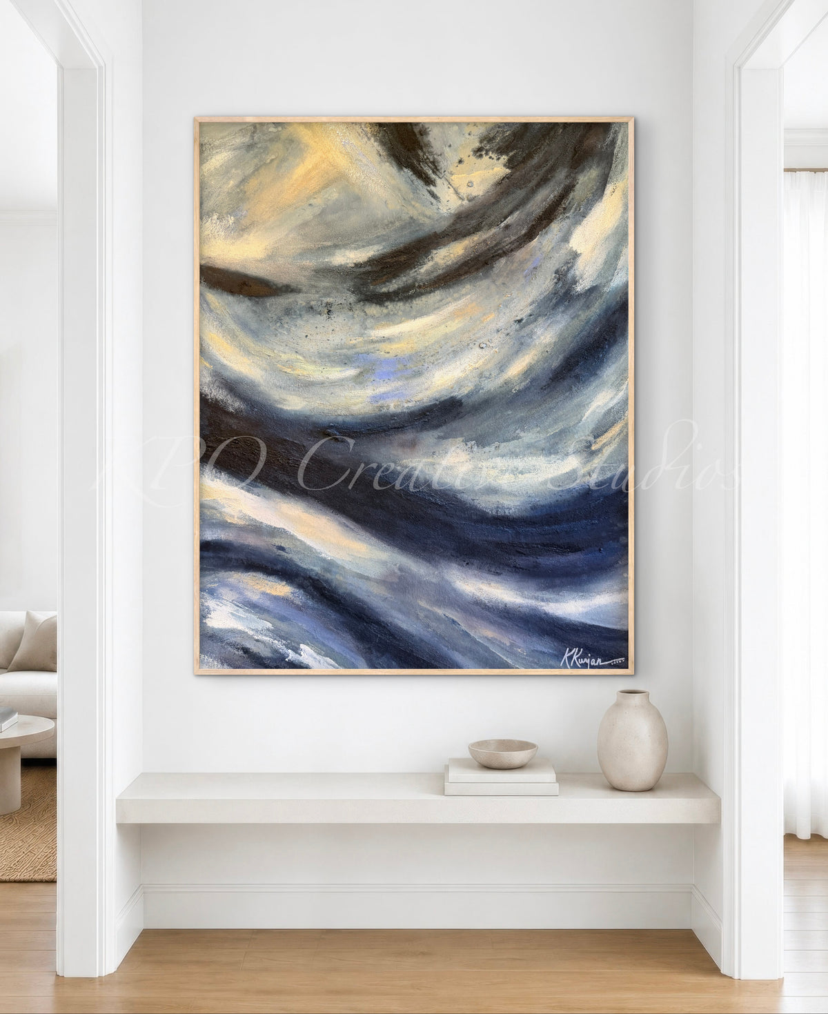 “Tidal Grace" - Original Abstract Painting by Kristy Kurjan