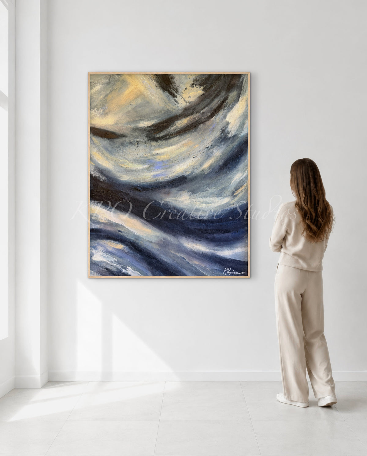 “Tidal Grace" - Original Abstract Painting by Kristy Kurjan