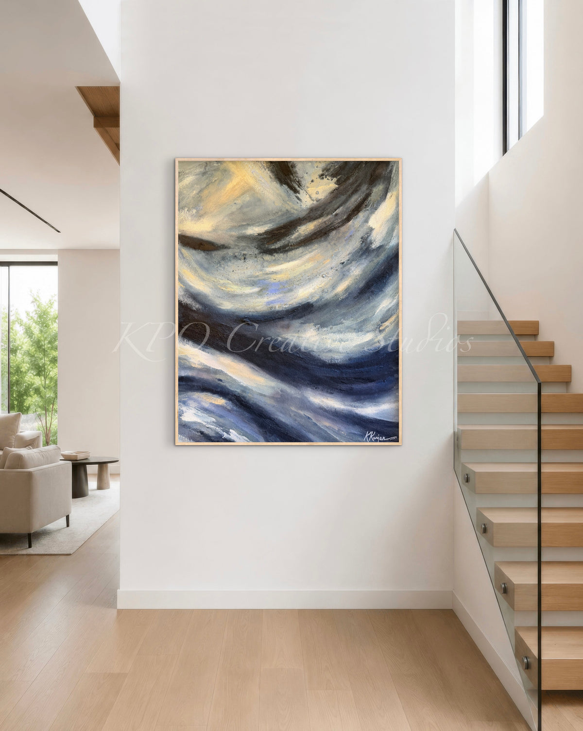 “Tidal Grace" - Original Abstract Painting by Kristy Kurjan