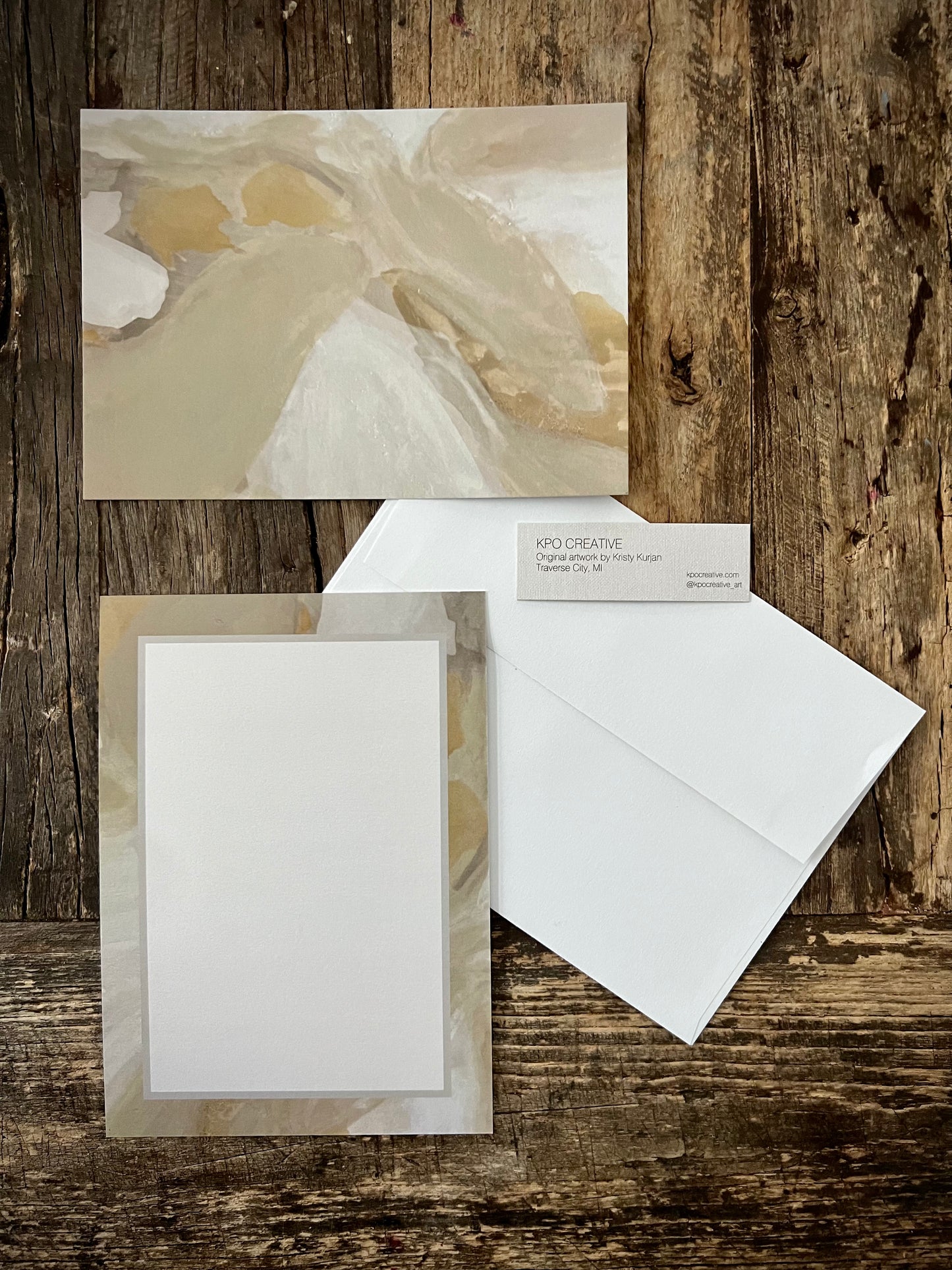 Set of 10 individually packaged art note cards 5” x 7” by Kristy Kurjan