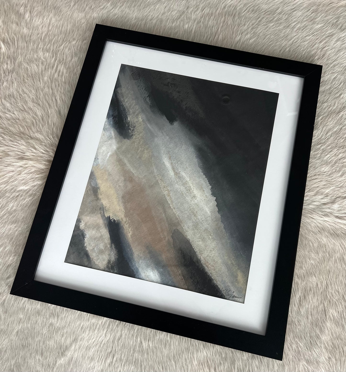 “In The Midst" : Framed Original Acrylic on Raw Canvas Painting by Kristy Kurjan