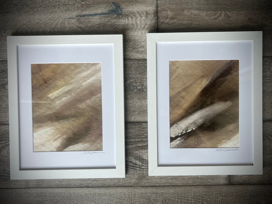 “Taking Steps”- Set of 2 Framed Original Paintings by Kristy Kurjan