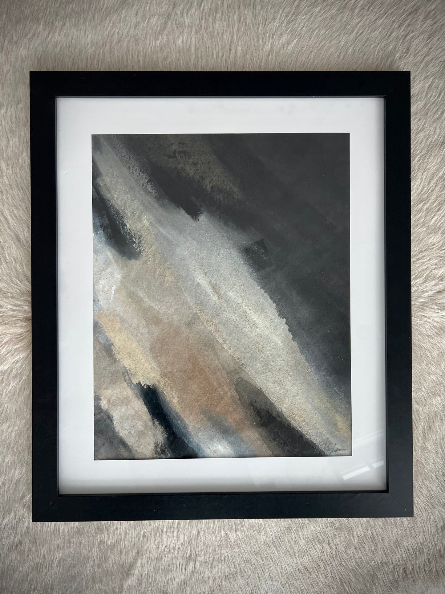 “In The Midst" : Framed Original Acrylic on Raw Canvas Painting by Kristy Kurjan