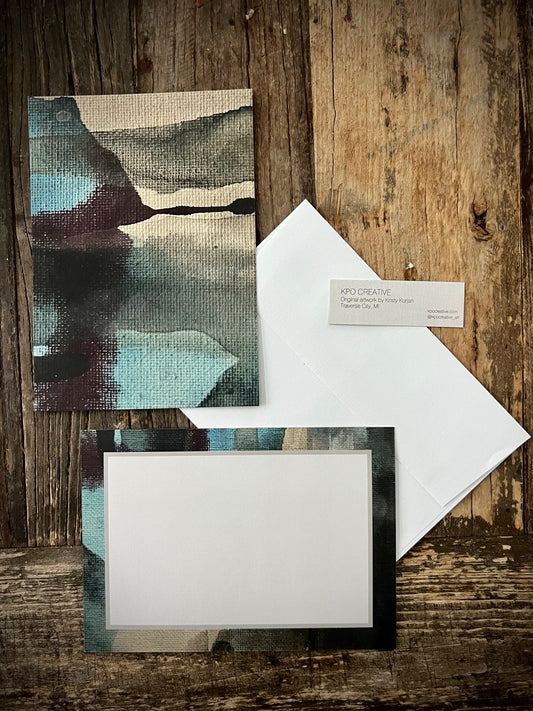 Set of 4 Flat Artist Note Cards with Envelopes