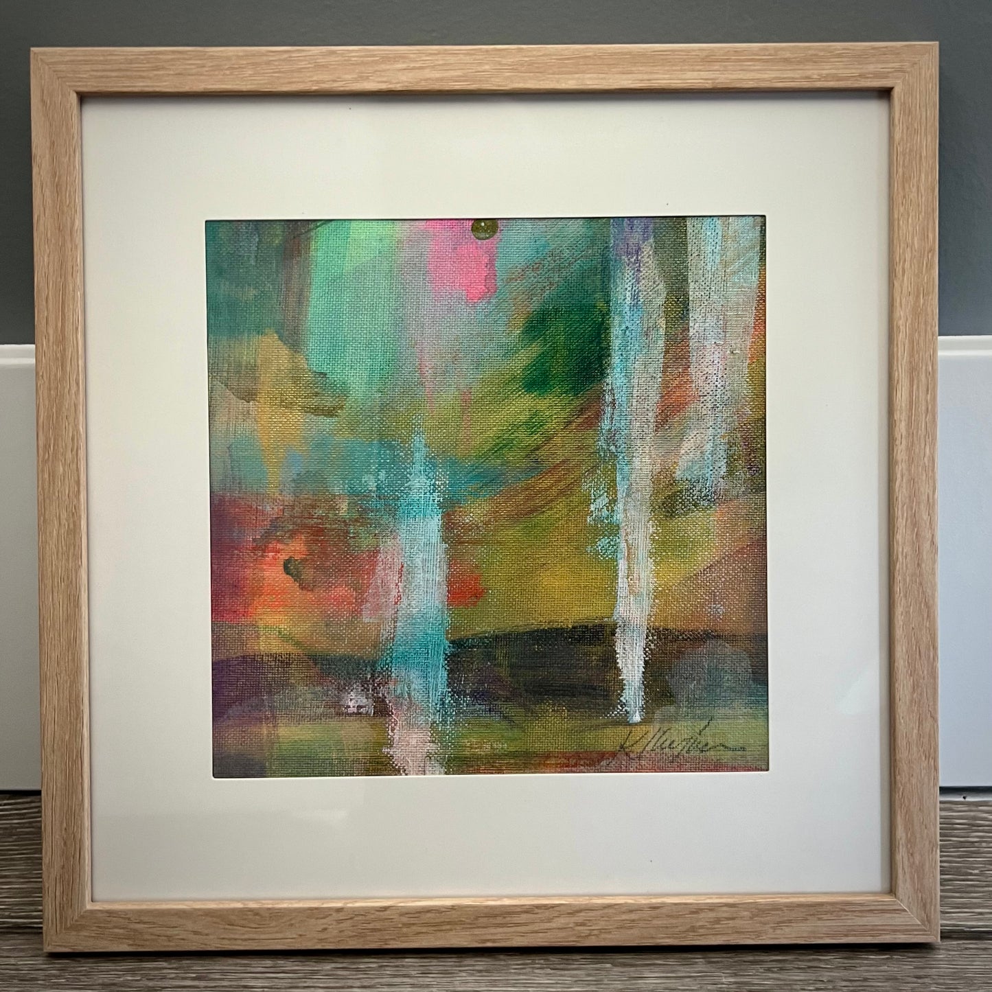 "Square Rainbow One": Framed Original Abstract